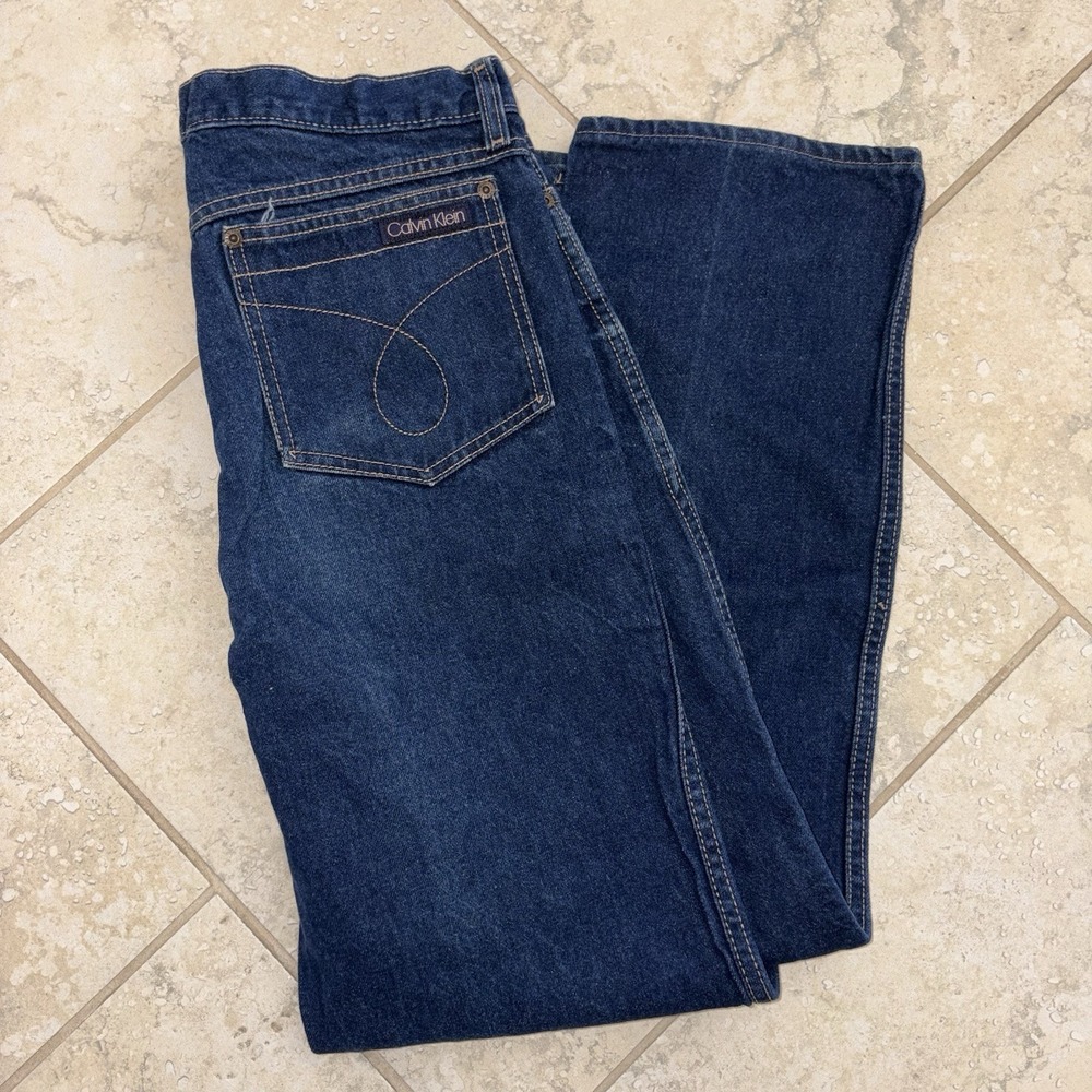 Calvin Klein Jeans Mens 34x30 USA Union Omega Taper Blue Vintage 70s 80s